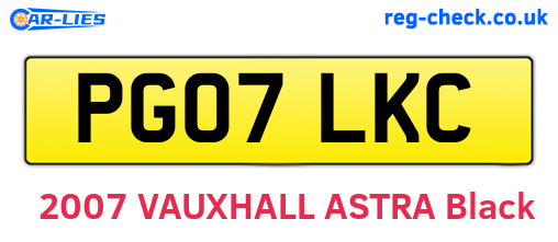 PG07LKC are the vehicle registration plates.