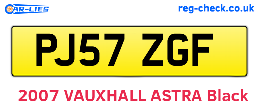 PJ57ZGF are the vehicle registration plates.