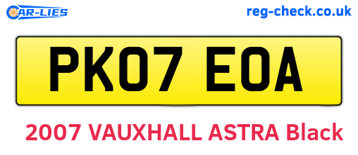 PK07EOA are the vehicle registration plates.