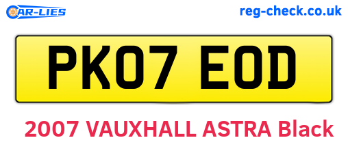 PK07EOD are the vehicle registration plates.