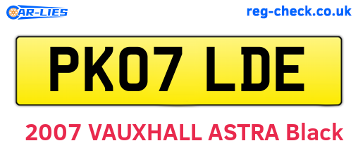 PK07LDE are the vehicle registration plates.