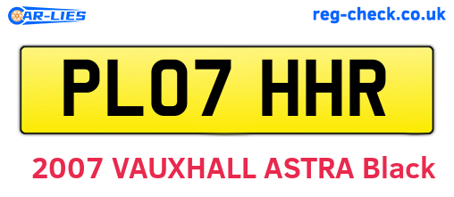 PL07HHR are the vehicle registration plates.