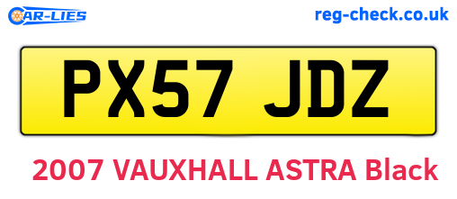 PX57JDZ are the vehicle registration plates.