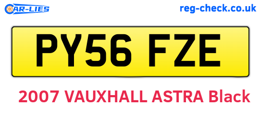 PY56FZE are the vehicle registration plates.