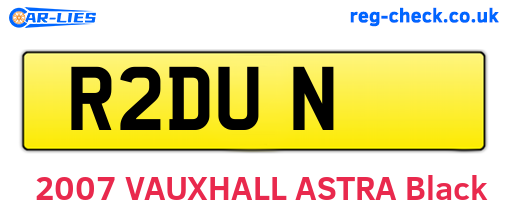 R2DUN are the vehicle registration plates.