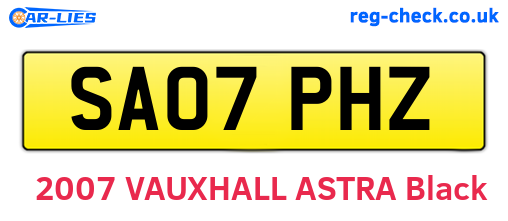SA07PHZ are the vehicle registration plates.