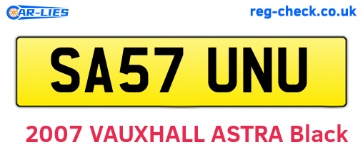 SA57UNU are the vehicle registration plates.