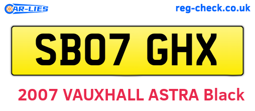 SB07GHX are the vehicle registration plates.