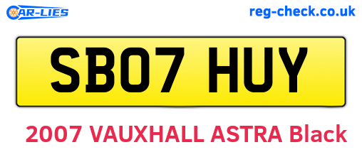 SB07HUY are the vehicle registration plates.