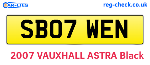 SB07WEN are the vehicle registration plates.