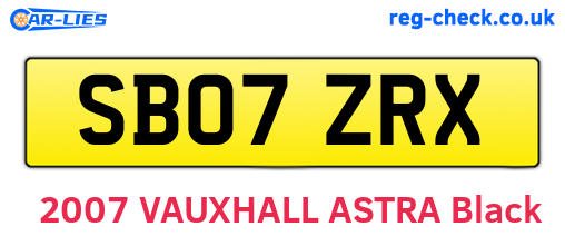 SB07ZRX are the vehicle registration plates.