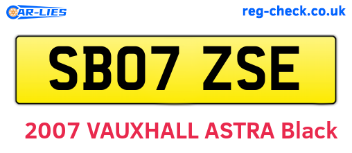 SB07ZSE are the vehicle registration plates.