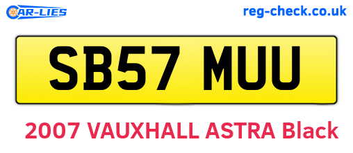 SB57MUU are the vehicle registration plates.