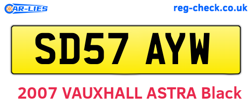 SD57AYW are the vehicle registration plates.