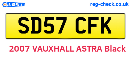 SD57CFK are the vehicle registration plates.