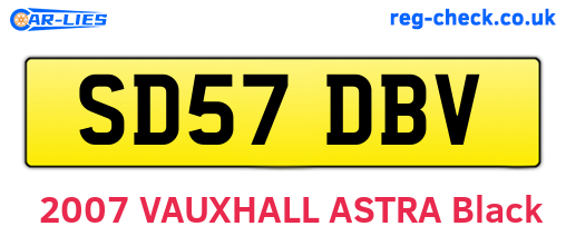 SD57DBV are the vehicle registration plates.
