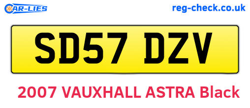 SD57DZV are the vehicle registration plates.