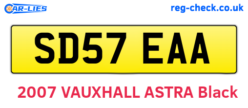 SD57EAA are the vehicle registration plates.