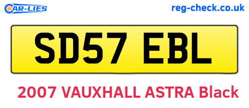 SD57EBL are the vehicle registration plates.