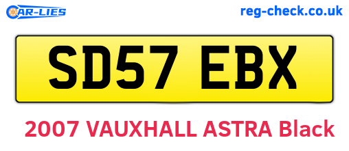 SD57EBX are the vehicle registration plates.