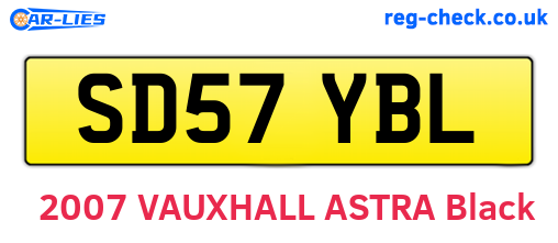 SD57YBL are the vehicle registration plates.