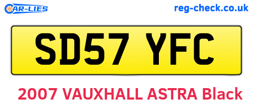 SD57YFC are the vehicle registration plates.