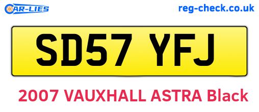 SD57YFJ are the vehicle registration plates.