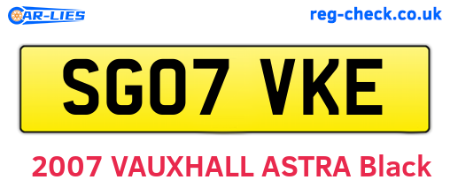 SG07VKE are the vehicle registration plates.