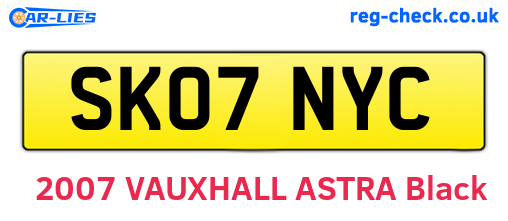 SK07NYC are the vehicle registration plates.