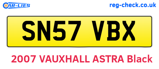 SN57VBX are the vehicle registration plates.