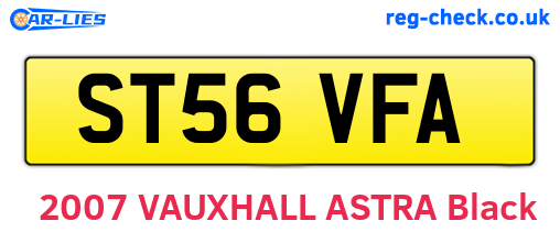 ST56VFA are the vehicle registration plates.