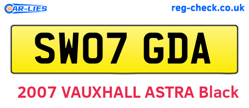 SW07GDA are the vehicle registration plates.