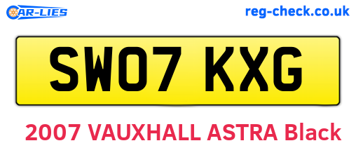 SW07KXG are the vehicle registration plates.