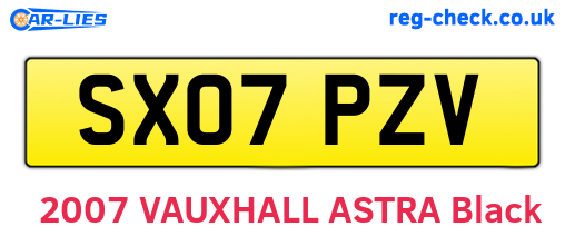 SX07PZV are the vehicle registration plates.