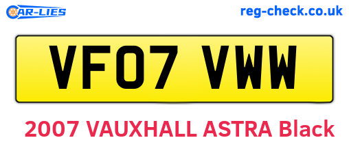 VF07VWW are the vehicle registration plates.