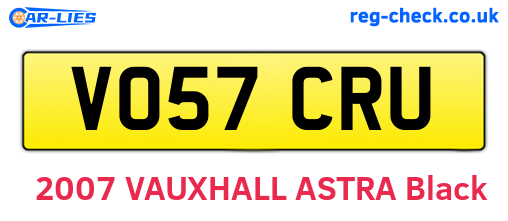 VO57CRU are the vehicle registration plates.