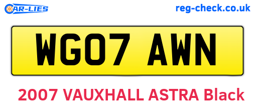 WG07AWN are the vehicle registration plates.