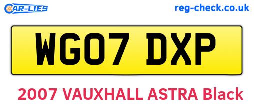 WG07DXP are the vehicle registration plates.