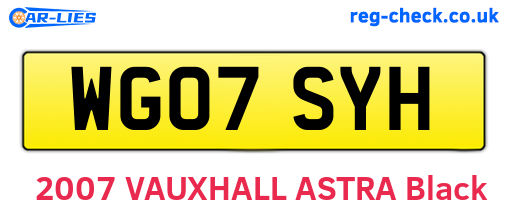 WG07SYH are the vehicle registration plates.