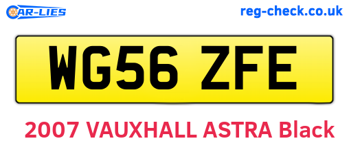 WG56ZFE are the vehicle registration plates.