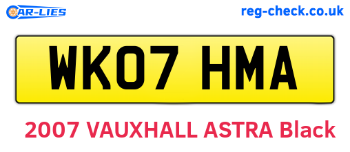WK07HMA are the vehicle registration plates.