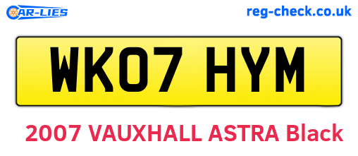 WK07HYM are the vehicle registration plates.