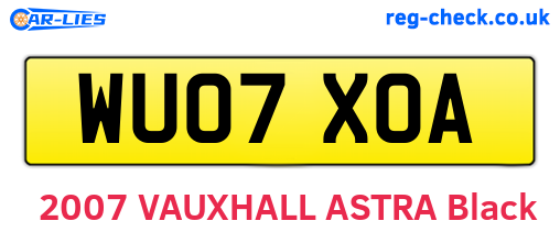WU07XOA are the vehicle registration plates.