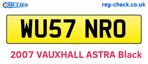 WU57NRO are the vehicle registration plates.