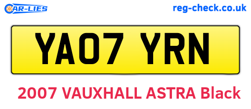 YA07YRN are the vehicle registration plates.