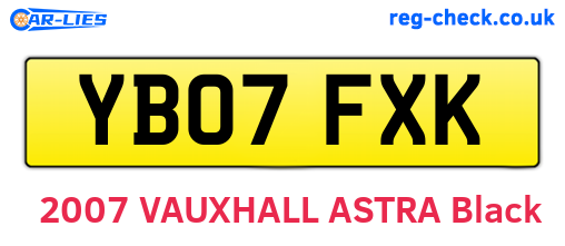 YB07FXK are the vehicle registration plates.