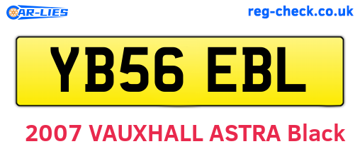 YB56EBL are the vehicle registration plates.