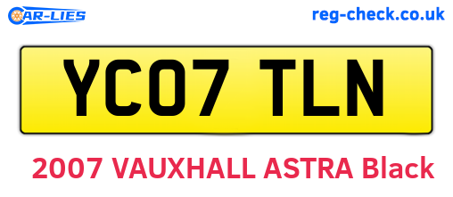 YC07TLN are the vehicle registration plates.