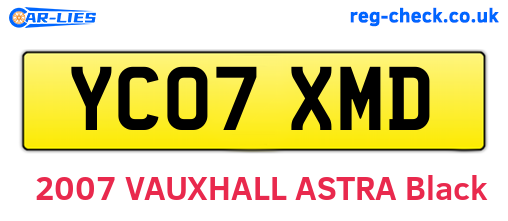 YC07XMD are the vehicle registration plates.