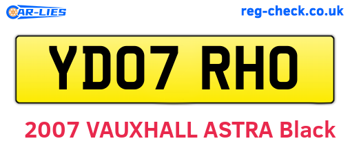 YD07RHO are the vehicle registration plates.